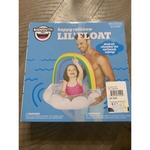 NEW Big Mouth Happy Rainbow Lil' Float with Glitter Inflatable Child Pool Float